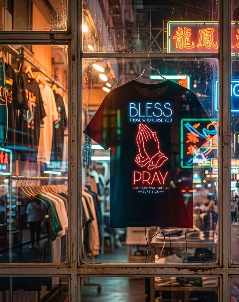 Luke 6:28 Neon Tee