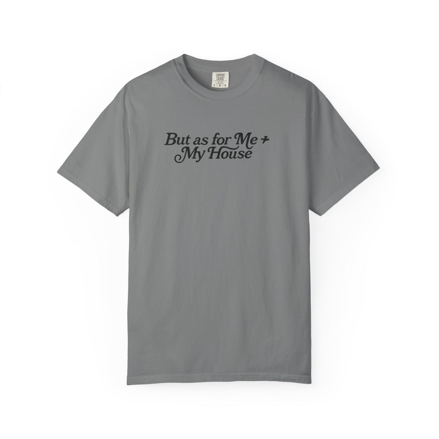 But As For Me and My House tee in gray front view